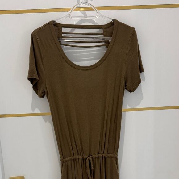 Chaser Brown Short Sleeve Midi Dress - Picture 2 of 10